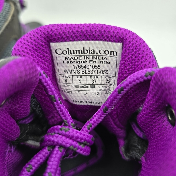 Columbia Crestwood Mid Waterproof Hiking Shoes, Graphite, Bright Plum, Women's 6 - Picture 10 of 16